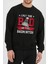 Badminton Tenis Baskılı Siyah Kadın Erkek Pamuklu Sweatshirt Cu59 2