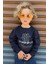 Erkek Çocuk Sweatshirt Yazı Baskılı 4-8 Yaş, Lacivert 1