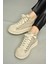 T973599609 Bej Yüksek Bilekli Spor Ayakkabı Sneakers 4