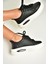 T328729609 Siyah Kalın Tabanlı Spor Ayakkabı Sneakers 1