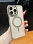 iPhone 16 Pro Max Uyumlu Darbelere Karşı Korumalı Magsafe Özellikli Gri Detaylı Sararmaz Şeffaf Kılıf 1