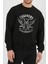 Choppers Motor Baskılı Siyah Kadın Erkek Pamuklu Sweatshirt Cu91 1
