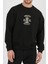 Kuru Kafa Motor Baskılı Siyah Kadın Erkek Pamuklu Sweatshirt Cu89 2