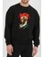 Bisiklet Dağcı Baskılı Siyah Kadın Erkek Pamuklu Sweatshirt Cu101 1