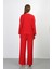 Kadın Bürümcük Kumaş Pijama Takım Kırmızı 4233 4