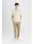 Konik Kesim Çift Paça Twill Pantolon Taş 3
