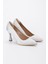 Kadın Stiletto Saten Malzemeli Taşlı (7 cm Topuklu) Ayakkabı 1
