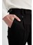 Konik Kesim Çift Paça Twill Pantolon Black 5