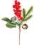 Yılbaşı Çiçeği Karlı Pike Berry Çanlı Kırmızı-Yeşil 30 Cm. 1