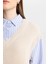Regular Fit V Yaka Yandan Yırtmaçlı Triko Süveter Tunik D1243AX24WN 5