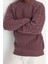 Erkek Moda Şık Regular Bisiklet Yaka Uzun Kol Saç Örgü Gül Unisex Regular Fit Detaylı Triko Kazak 4