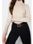 Kadın Moda Şık Regular Balıkçı Yaka Uzun Kol Düz Premium Iplik Özel Iplik Basic Triko Kazak 2