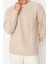 Erkek Moda Şık Regular Bisiklet Yaka Uzun Kol Saç Örgü Unisex Oversize Geniş Kalıp Lü Triko Kazak 3