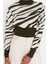 Kadın Moda Şık Crop Dik Yaka Uzun Kol Zebra Zebra Desenli Crop Triko Kazak 2