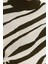 Kadın Moda Şık Crop Dik Yaka Uzun Kol Zebra Zebra Desenli Crop Triko Kazak 5