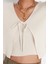 Kadın Moda Şık Crop V Yaka Uzun Kol Düz Crop Bağlama Detaylı Bluz-Hırka Triko Takım Triko Hırka 2