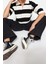 Kadın Moda Şık Crop Polo Yaka Truvakar Kol Kol Çizgili Crop Polo Yaka Basic Triko Kazak 2