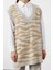 Kadın Tesettür Moda Şık Regular V Yaka Uzun Kol Animal Yumuşak Dokulu Zebra Desenli Triko Süveter 5