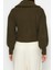 Kadın Moda Şık Crop Dik Yaka Regular Crop Fermuarlı Triko Hırka 5