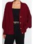 Kadın Moda Şık Regular V Yaka Oversize Geniş Kalıp Triko Hırka 3