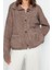 Kadın Moda Şık Regular Polo Yaka Oversize Geniş Kalıp Polo Yaka Buklet Triko Hırka 4