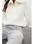 Kadın Moda Şık Regular Devrik Yaka Oversize Geniş Kalıp Devrik Yaka Fermuarlı Triko Hırka 2