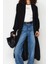 Kadın Moda Şık Uzun V Yaka Regular Maxi Basic Triko Hırka 3