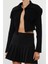 Kadın Moda Şık Crop Devrik Yaka Regular Süper Crop Yumuşak Dokulu Triko Hırka 2