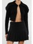 Kadın Moda Şık Crop Devrik Yaka Regular Süper Crop Yumuşak Dokulu Triko Hırka 3