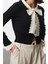 Kadın Moda Şık Crop Bisiklet Yaka Slim Crop Garnili Kurdele Fiyonk Detaylı Triko Hırka 2