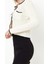Kadın Moda Şık Standart Polo Yaka Regular Pamuk Karışımlı T-Shirt Görünümlü Triko Hırka 4