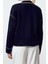 Kadın Moda Şık Regular Polo Yaka Regular Renk Bloklu Polo Yaka Triko Hırka 5