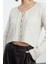 Kadın Moda Şık Crop V Yaka Slim Crop Yumuşak Dokulu Bağlama Detaylı Triko Hırka 2