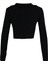 Kadın Moda Şık Crop Polo Yaka Slim Crop Fermuarlı Triko Hırka 1