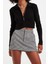Kadın Moda Şık Crop Polo Yaka Slim Crop Fermuarlı Triko Hırka 2