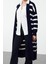 Kadın Moda Şık Uzun Şal Yaka Oversize Geniş Kalıp Maxi Triko Hırka 3