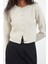 Kadın Moda Şık Crop Bisiklet Yaka Regular Crop Ceket Görünümlü Triko Hırka 2