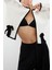 Kadın Moda Şık Crop Bisiklet Yaka Regular Kurdele Fiyonk Detaylı Ceket Görünümlü Triko Hırka 2
