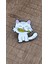 Balık Seven Kedi Rozet Model 3. Mineli, Metal. Broş, Pin. Kadın Broş. 1