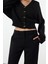 Kadın Modern Tarz Slim V Yaka Crop Triko Hırka 1