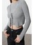 Kadın Modern Tarz Slim V Yaka Crop Triko Hırka 1