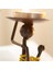 Afrikalı Kadın Tealight Metal Mumluk Şık Hediyelik 2'li 5