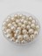 1000 Gram - 1 Kilo - 10 mm - Dekoratif Krem Delikli Inci Boncuk - Plastik Inci 1