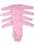Kız Bebek 4'Lü Uzun Kollu Çıtçıtlı Pamuklulu Body Zıbın-Pembe 3 Yaş 1
