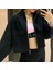 Kadın Crop Ceket Modal Kumaş Içi Polar Cepli Model 2