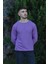 Lila Unisex Bisiklet Yaka Regular Fit Düz Sweatshirt 1
