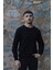 Siyah Unisex Bisiklet Yaka Regular Fit Düz Sweatshirt 1