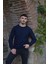 Lacivert Unisex Bisiklet Yaka Regular Fit Düz Sweatshirt 2