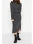 Oversize Casual Günlük Dolu Iğne Triko Balıkçı Yaka Uzun Kol Shift Midi Boy Elbise 4