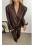 Koyu Kahve Fileto Cepli Astarlı Oversize Blazer Ceket 2
